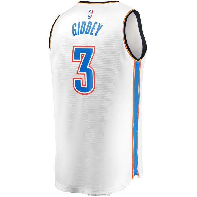 NBA 0F6D2406 réplica de jersey blanco de oklahoma city thunder josh giddey fast break