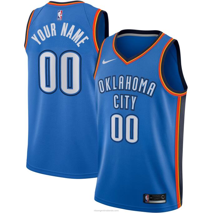 NBA 0F6D2588 Oklahoma City Thunder Nike azul Swingman camiseta personalizada