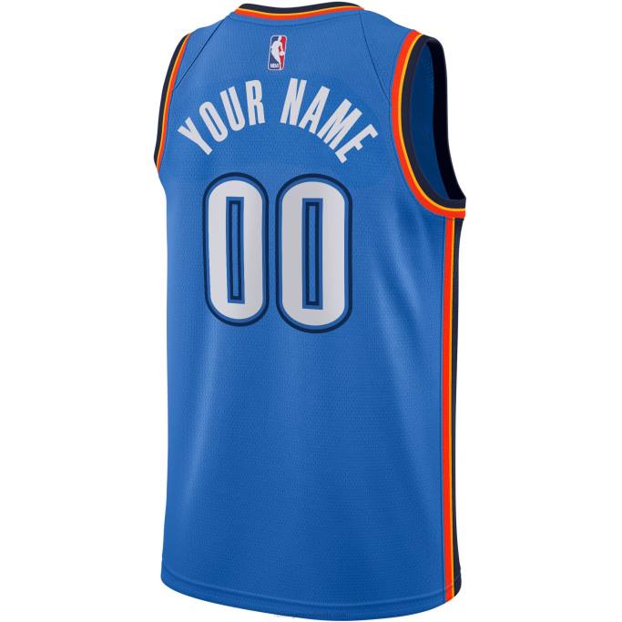 NBA 0F6D2588 Oklahoma City Thunder Nike azul Swingman camiseta personalizada