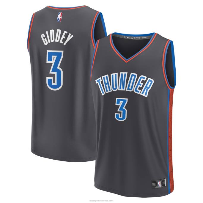 NBA 0F6D637 camiseta oklahoma city thunder josh giddey antracita fastbreak