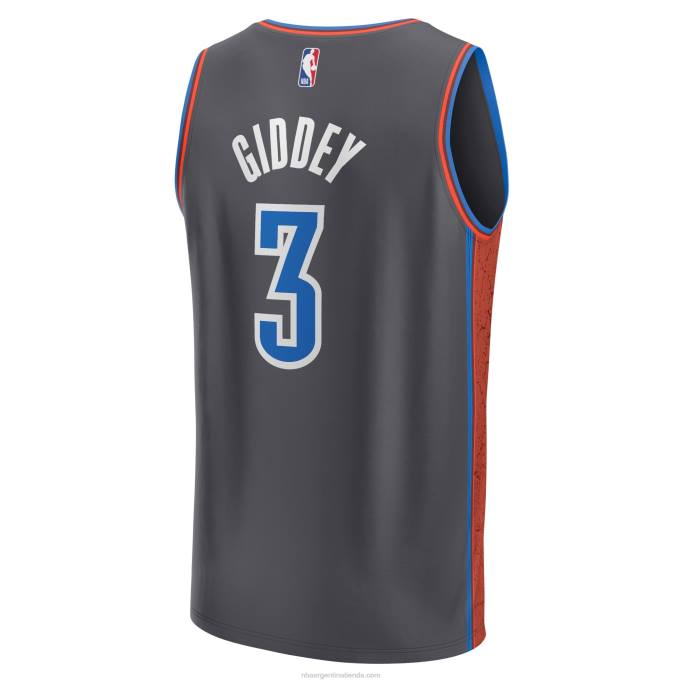 NBA 0F6D637 camiseta oklahoma city thunder josh giddey antracita fastbreak