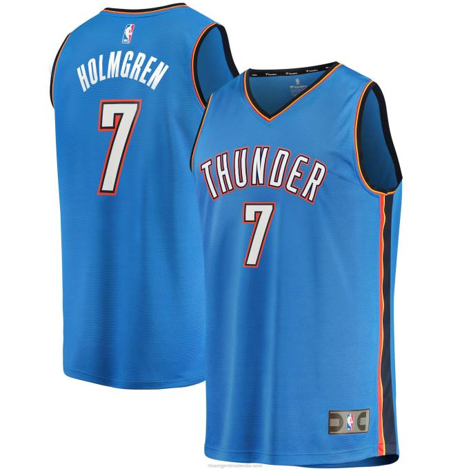 NBA 0F6D6398 oklahoma city thunder chet holmgren blue draft selección de primera ronda fast break replica jersey