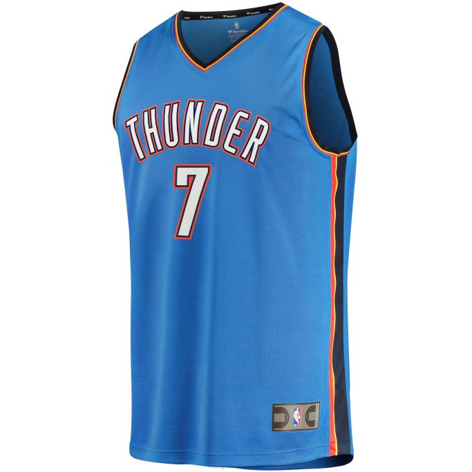 NBA 0F6D6398 oklahoma city thunder chet holmgren blue draft selección de primera ronda fast break replica jersey