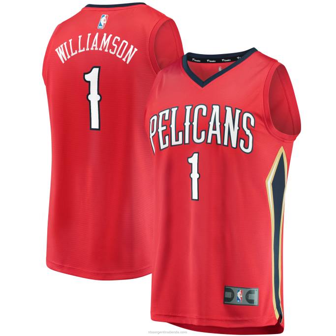 NBA 0F6D1344 Nueva orleans pelícanos zion williamson rojo réplica fast break jersey
