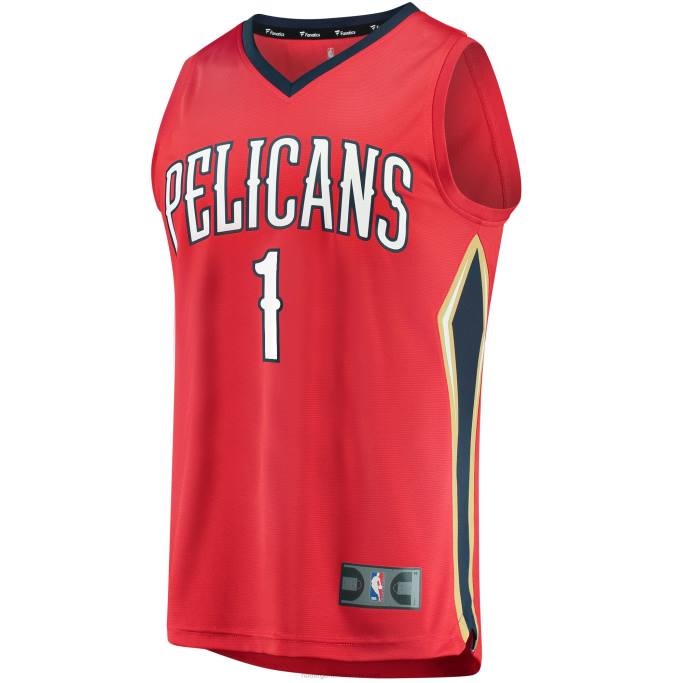 NBA 0F6D1344 Nueva orleans pelícanos zion williamson rojo réplica fast break jersey