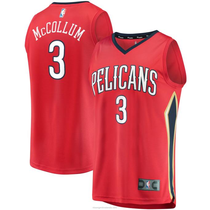 NBA 0F6D1981 pelícanos de nueva orleans c.j. Réplica de camiseta roja Fast Break de McCollum