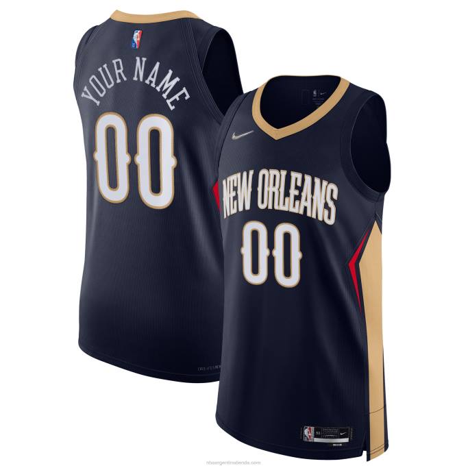 NBA 0F6D2871 New Orleans Pelicans Nike Navy Diamond Swingman - Camiseta personalizada auténtica