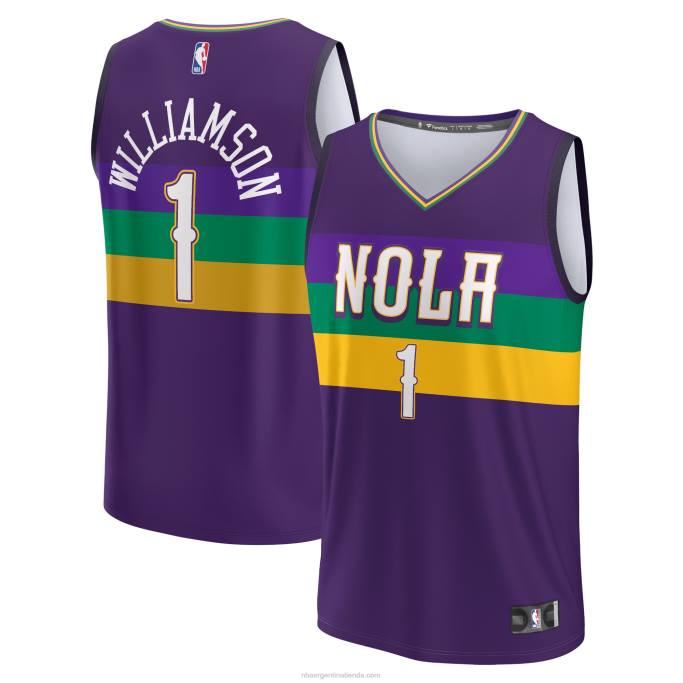 NBA 0F6D309 Nueva orleans pelícanos zion williamson púrpura fastbreak jersey