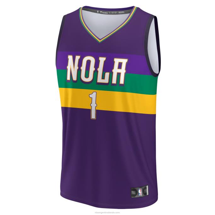 NBA 0F6D309 Nueva orleans pelícanos zion williamson púrpura fastbreak jersey