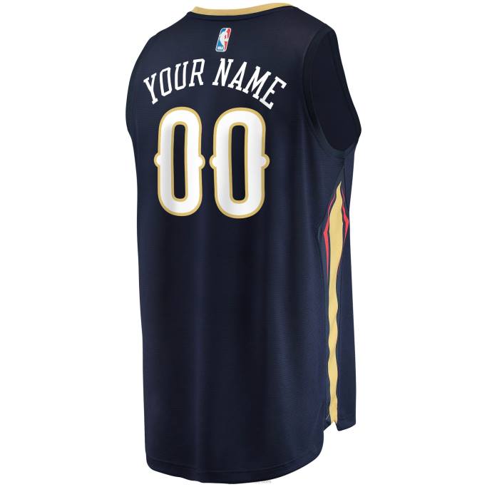NBA 0F6D3719 New Orleans Pelicans Navy Fast Break réplica de camiseta personalizada