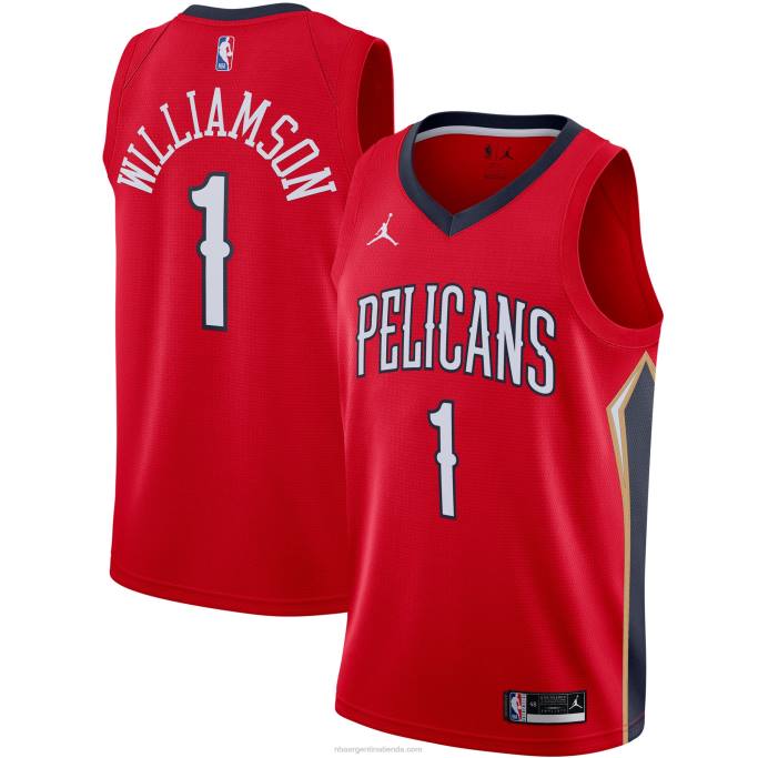 NBA 0F6D414 Nueva orleans pelícanos zion williamson jordan marca rojo swingman jersey