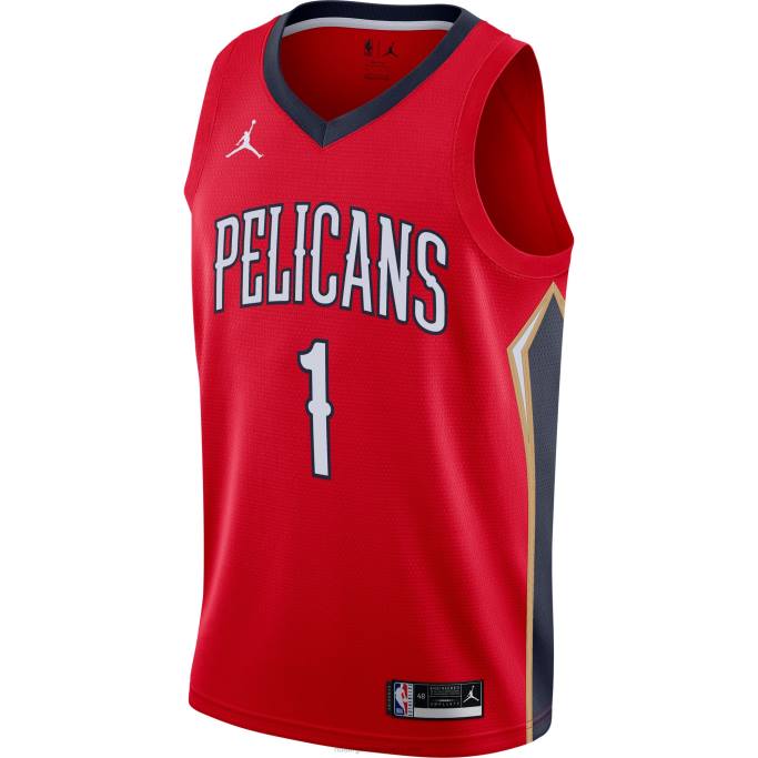 NBA 0F6D414 Nueva orleans pelícanos zion williamson jordan marca rojo swingman jersey