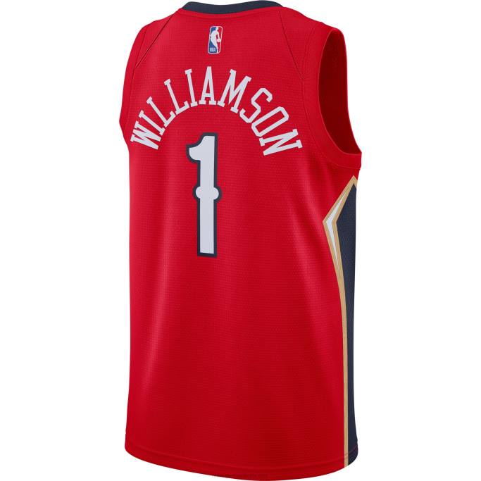 NBA 0F6D414 Nueva orleans pelícanos zion williamson jordan marca rojo swingman jersey