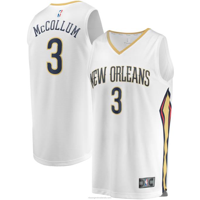 NBA 0F6D4448 pelícanos de nueva orleans c.j. Réplica de camiseta blanca de McCollum Fast Break
