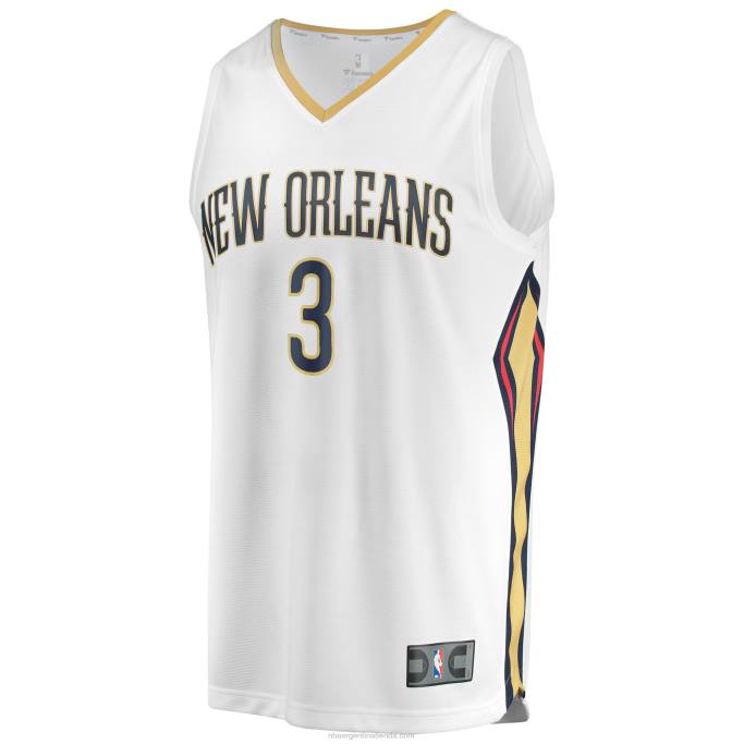 NBA 0F6D4448 pelícanos de nueva orleans c.j. Réplica de camiseta blanca de McCollum Fast Break