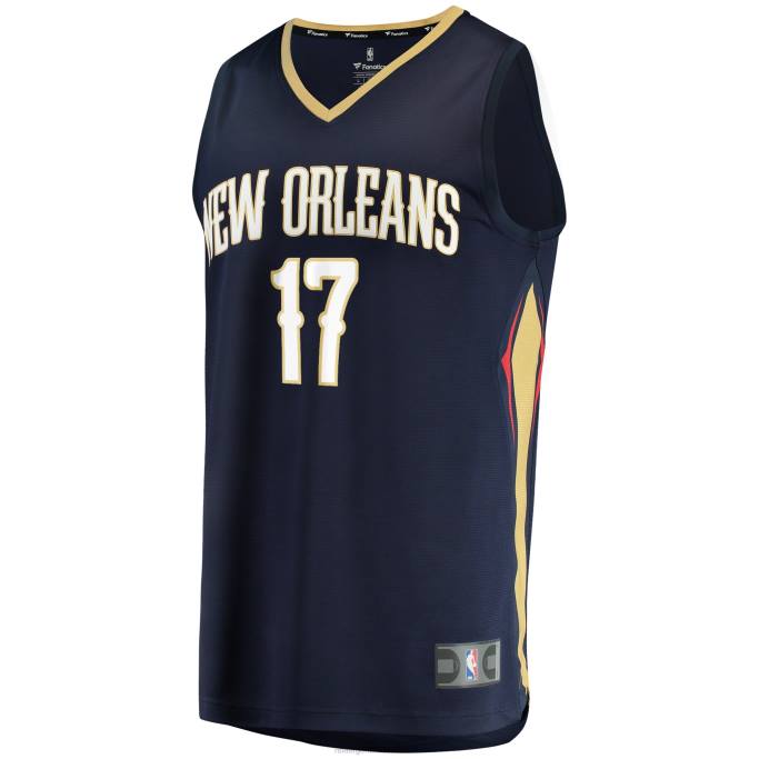 NBA 0F6D4554 New Orleans Pelicans Jonas Valanciunas Navy Fast Break Réplica Jersey