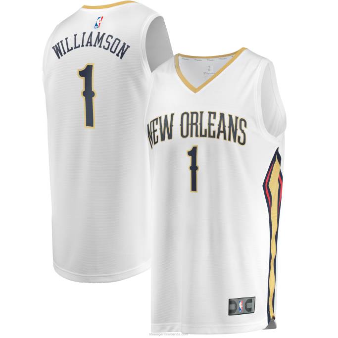 NBA 0F6D4737 New Orleans Pelicans Zion Williamson Réplica Blanca Réplica Del Jersey Fast Break