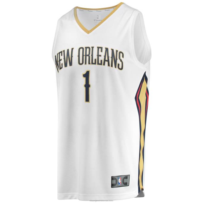 NBA 0F6D4737 New Orleans Pelicans Zion Williamson Réplica Blanca Réplica Del Jersey Fast Break
