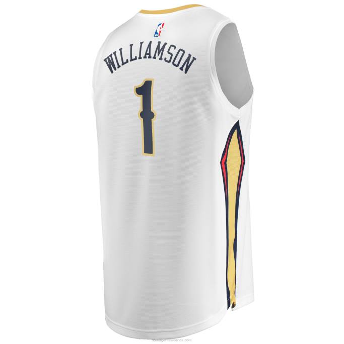 NBA 0F6D4737 New Orleans Pelicans Zion Williamson Réplica Blanca Réplica Del Jersey Fast Break