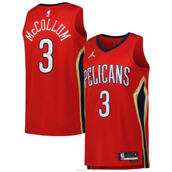NBA 0F6D5043 Nueva orleans pelicans cj mccollum jordan brand rojo swingman jersey