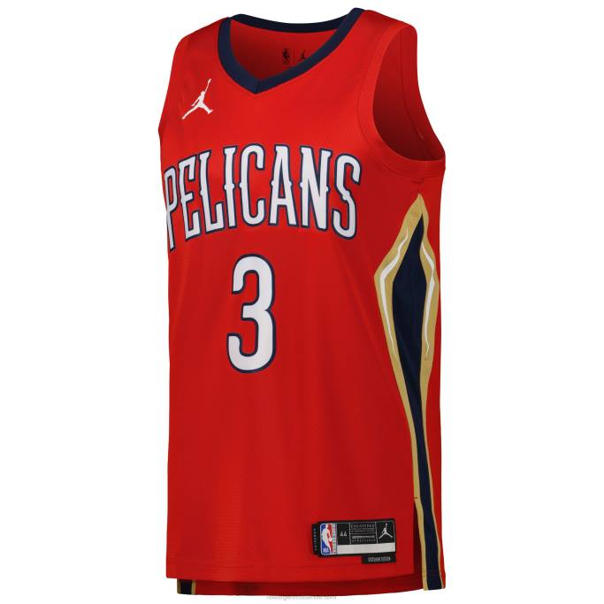 NBA 0F6D5043 Nueva orleans pelicans cj mccollum jordan brand rojo swingman jersey