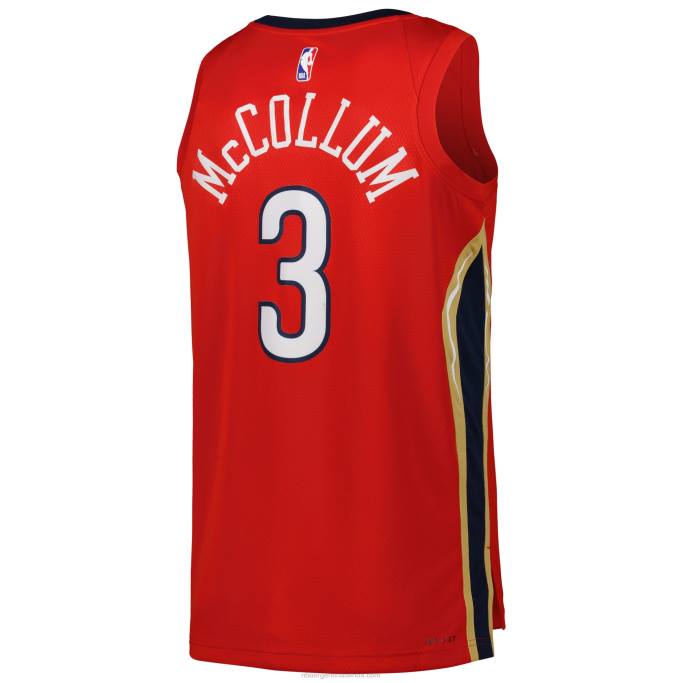 NBA 0F6D5043 Nueva orleans pelicans cj mccollum jordan brand rojo swingman jersey