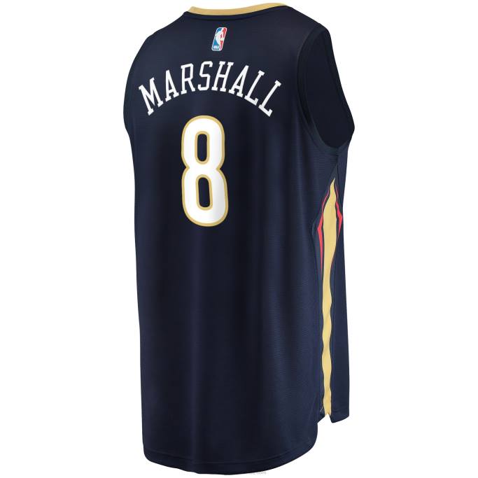 NBA 0F6D6305 New Orleans Pelicans naji marshall azul marino fast break replica jersey