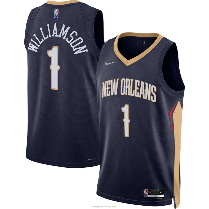 NBA 0F6D6430 New Orleans Pelicans Zion Williamson Nike Azul Marino Diamante Swingman Jersey