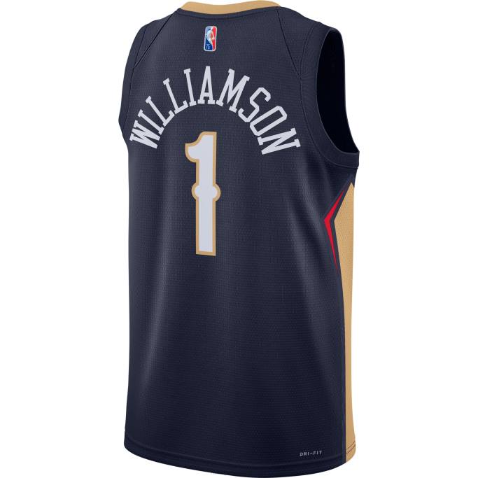 NBA 0F6D6430 New Orleans Pelicans Zion Williamson Nike Azul Marino Diamante Swingman Jersey