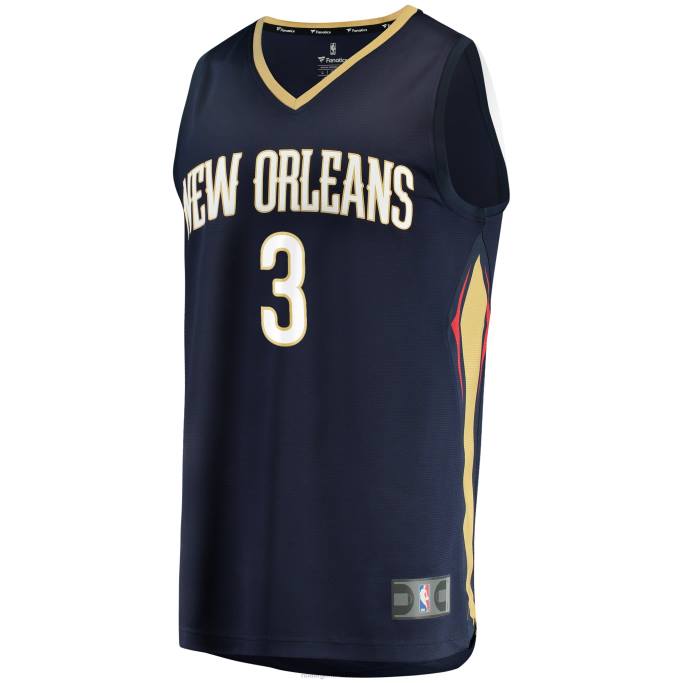 NBA 0F6D7099 pelícanos de nueva orleans c.j. Réplica de camiseta McCollum Navy Fast Break