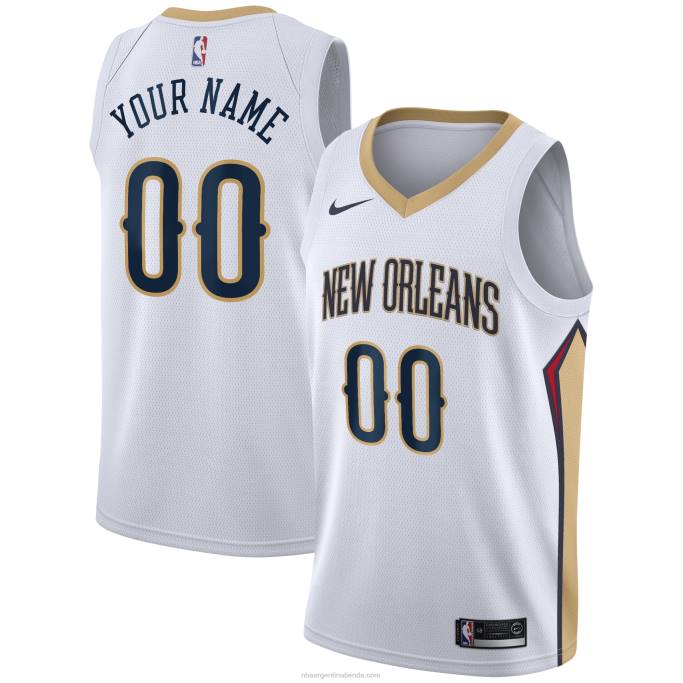 NBA 0F6D7645 New Orleans Pelicans Nike Blanco Swingman Jersey Personalizado