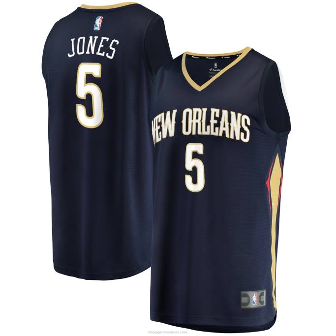 NBA 0F6D7695 New Orleans Pelicans Herbert Jones Navy Fast Break Replica Jersey