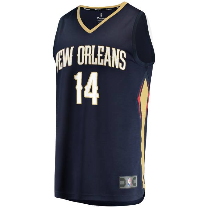 NBA 0F6D781 New Orleans Pelicans Brandon Ingram Navy Fast Break Replica Jersey