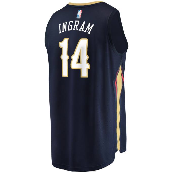 NBA 0F6D781 New Orleans Pelicans Brandon Ingram Navy Fast Break Replica Jersey