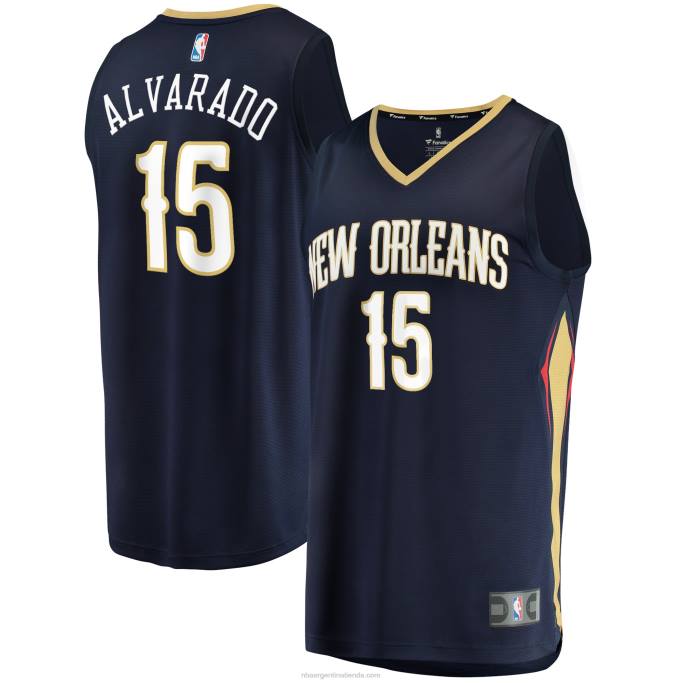 NBA 0F6D849 New Orleans Pelicans Jose Alvarado Navy Fast Break Réplica Jersey