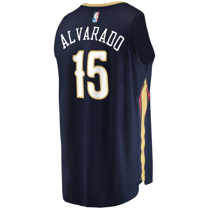 NBA 0F6D849 New Orleans Pelicans Jose Alvarado Navy Fast Break Réplica Jersey