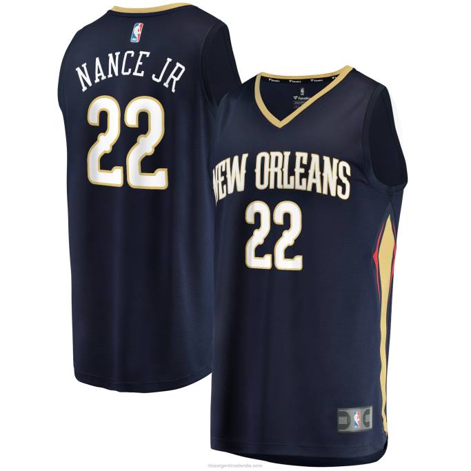 NBA 0F6D8737 pelícanos de nueva orleans larry nance jr. Réplica de maillot azul marino Fast Break