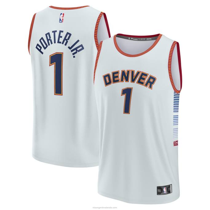 NBA 0F6D1015 pepitas de denver michael porter jr. maillot plata fastbreak
