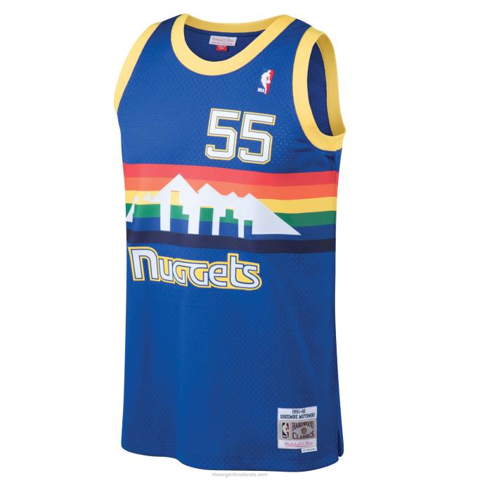 NBA 0F6D144 denver nuggets dikembe mutombo mitchell & ness blue hardwood classics swingman jersey
