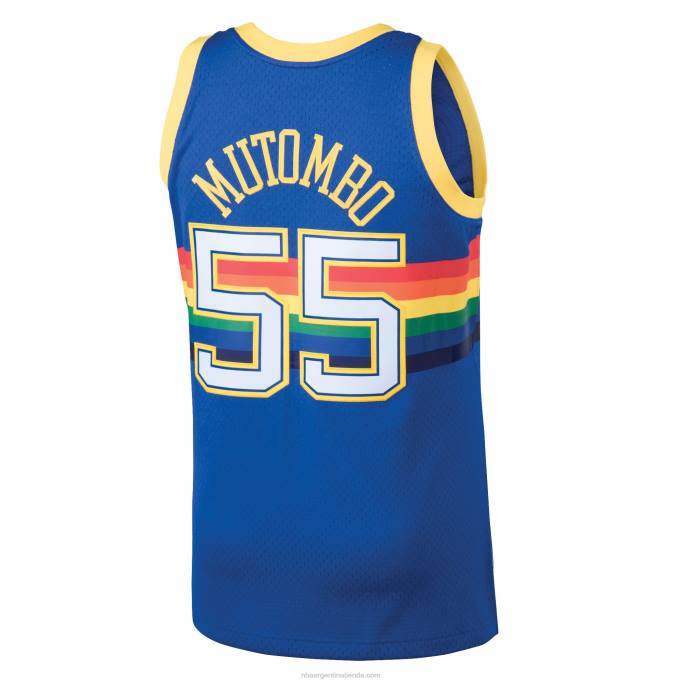 NBA 0F6D144 denver nuggets dikembe mutombo mitchell & ness blue hardwood classics swingman jersey