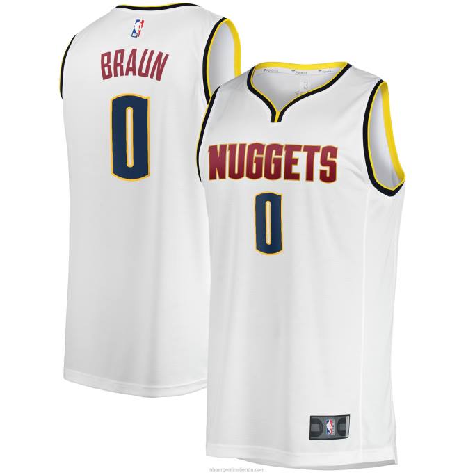 NBA 0F6D2381 denver nuggets christian braun camiseta blanca de jugador de descanso rápido