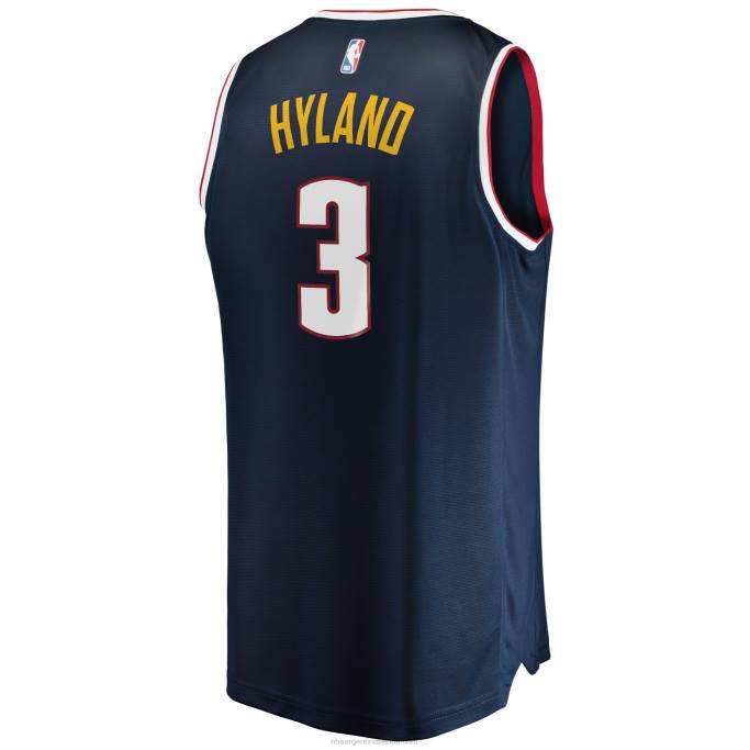 NBA 0F6D2996 camiseta réplica de denver nuggets huesos hyland azul marino fast break