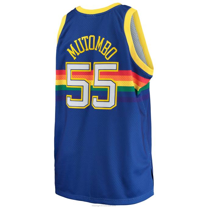 NBA 0F6D3186 denver nuggets dikembe mutombo mitchell & ness royal big & tall hardwood classics jersey
