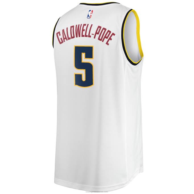 NBA 0F6D5416 denver nuggets kentavious caldwell-pope camiseta blanca de jugador de contraataque rápido