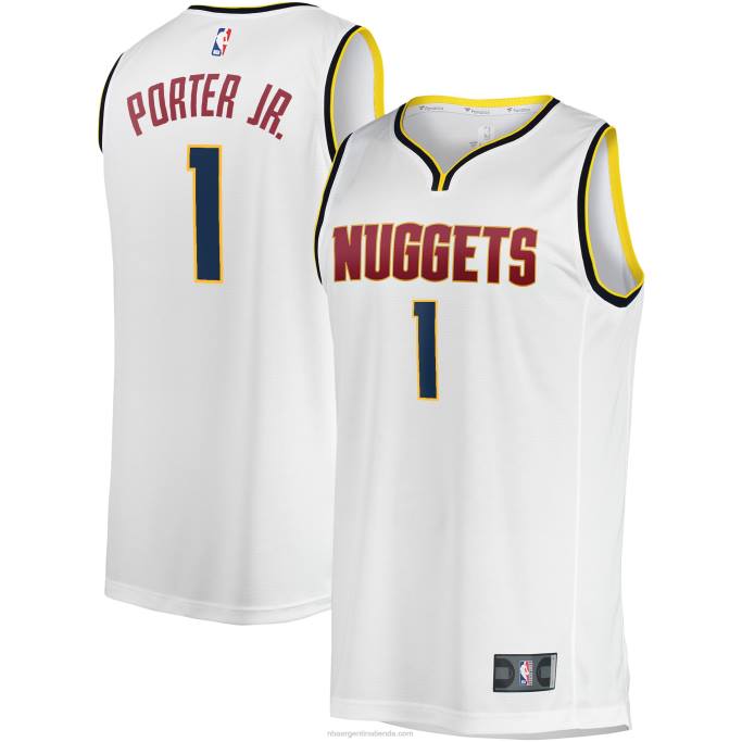 NBA 0F6D7096 pepitas de denver michael porter jr. camiseta blanca de jugador de contraataque