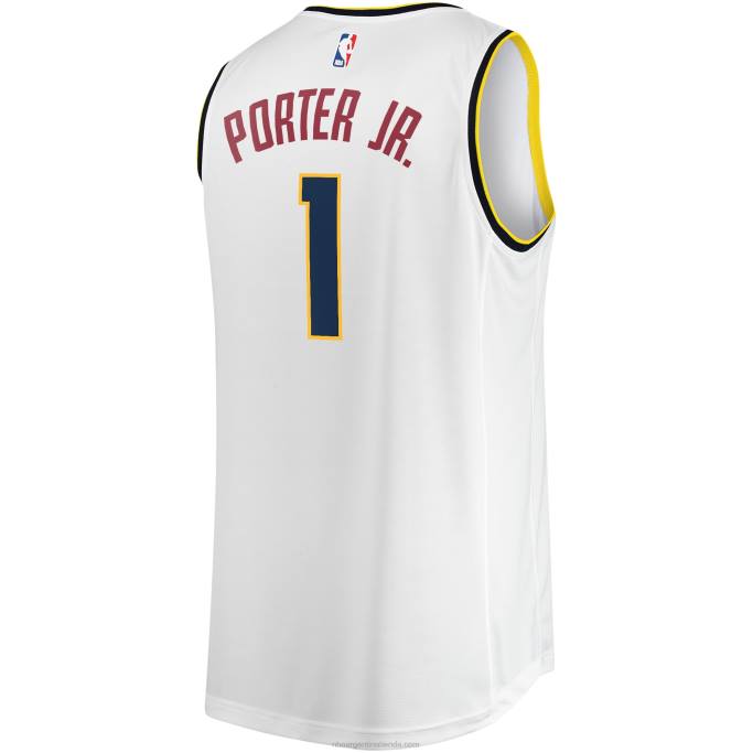 NBA 0F6D7096 pepitas de denver michael porter jr. camiseta blanca de jugador de contraataque
