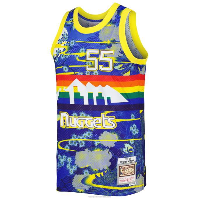 NBA 0F6D7596 denver nuggets dikembe mutombo mitchell & ness blue hardwood classics año nuevo lunar jersey swingman