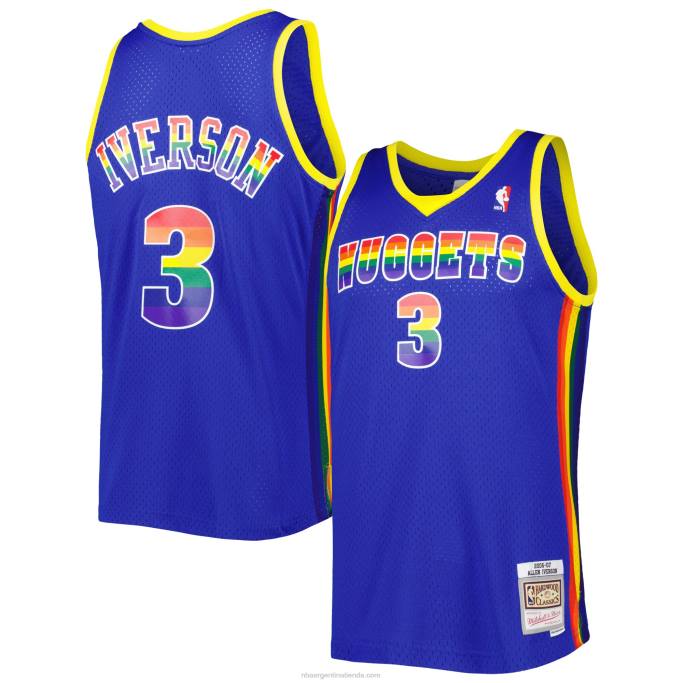 NBA 0F6D7752 denver nuggets allen iverson royal hardwood classics recargar 3.0 swingman jersey