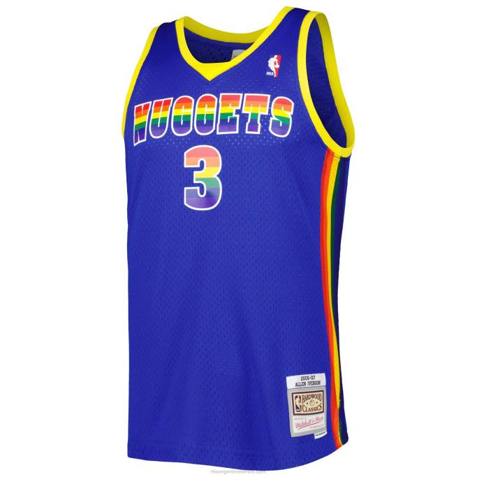 NBA 0F6D7752 denver nuggets allen iverson royal hardwood classics recargar 3.0 swingman jersey