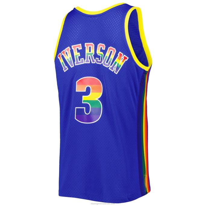 NBA 0F6D7752 denver nuggets allen iverson royal hardwood classics recargar 3.0 swingman jersey